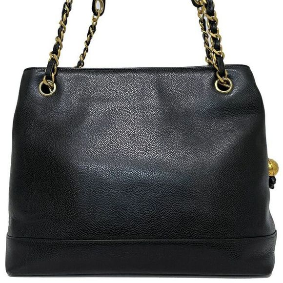 Chanel Chain Shoulder Black Gold Soft Caviar Stitch Ball Leather - Picture 3 of 7